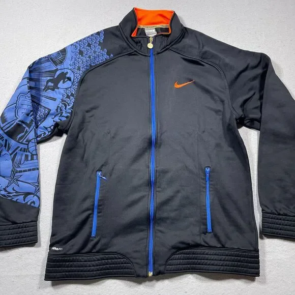 Vintage Nike Jacket Men's Large Basketball Full Zip‎ Warm Up Russia China US Y2K